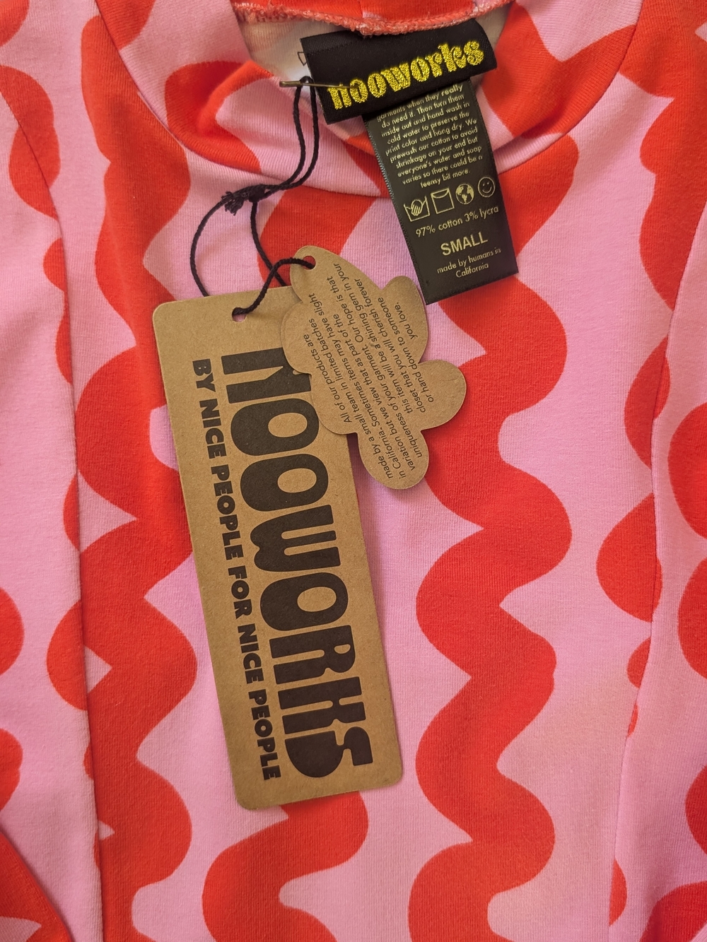 Nooworks Pink & Red Wave-Print Mini Dress - Picture 3 of 4